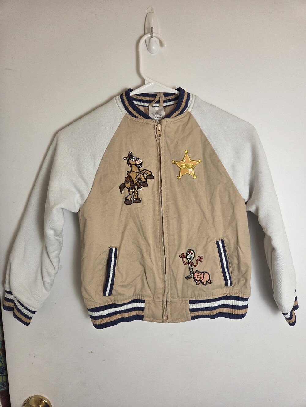 Disney Store Toy Story Kids Varsity Bomber Jacket Woody Bullseye Size 5/6